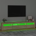 VidaXL Szafka pod TV z oświetleniem LED, dąb sonoma, 210x35x40 cm