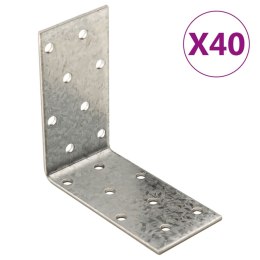 VidaXL Kątowniki, 40 szt., 2 mm, 80x40x80 mm, stal ocynkowana