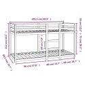 VidaXL Łóżko piętrowe, 80x200 cm, lite drewno sosnowe