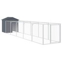 VidaXL Buda dla psa, z dachem, antracytowa, 117x609x123 cm, stal