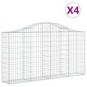 VidaXL Kosze gabionowe, 4 szt, 200x30x100/120 cm, galwanizowane żelazo