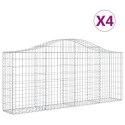 VidaXL Kosze gabionowe, 4 szt, 200x30x80/100 cm, galwanizowane żelazo