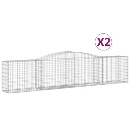 VidaXL Kosze gabionowe, 2 szt, 400x50x80/100 cm, galwanizowane żelazo