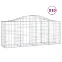 VidaXL Kosze gabionowe, 10 szt, 200x50x80/100 cm, galwanizowane żelazo