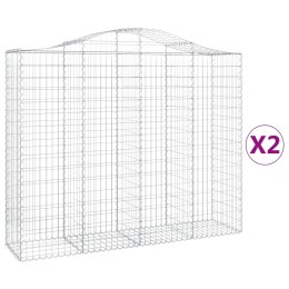 VidaXL Kosze gabionowe, 2 szt, 200x50x160/180 cm, galwanizowane żelazo