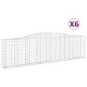 VidaXL Kosze gabionowe, 6 szt, 400x30x100/120 cm, galwanizowane żelazo