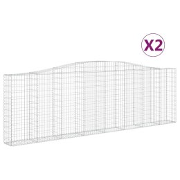 VidaXL Kosze gabionowe, 2 szt, 400x30x120/140 cm, galwanizowane żelazo