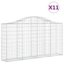 VidaXL Kosze gabionowe, 11 szt, 200x30x100/120cm, galwanizowane żelazo