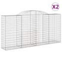 VidaXL Kosze gabionowe, 2 szt, 300x50x140/160 cm, galwanizowane żelazo