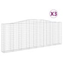 VidaXL Kosze gabionowe, 3 szt, 400x30x140/160 cm, galwanizowane żelazo