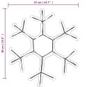 VidaXL Ozdobne śnieżynki, ciepłe białe światło LED, 3 szt., 38x37 cm