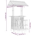 VidaXL 3-cz. zestaw ogrodowych mebli barowych, lite drewno akacjowe