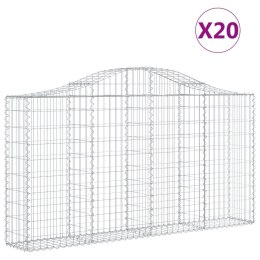 VidaXL Kosze gabionowe, 20 szt, 200x30x100/120cm, galwanizowane żelazo