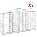 VidaXL Kosze gabionowe, 7 szt, 200x30x100/120 cm, galwanizowane żelazo