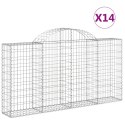 VidaXL Kosze gabionowe, 14 szt, 200x30x100/120cm, galwanizowane żelazo