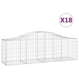 VidaXL Kosze gabionowe, 18 szt, 200x50x60/80 cm, galwanizowane żelazo