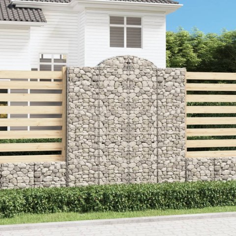 VidaXL Kosze gabionowe, 2 szt, 200x50x220/240 cm, galwanizowane żelazo