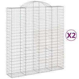 VidaXL Kosze gabionowe, 2 szt, 200x50x220/240 cm, galwanizowane żelazo