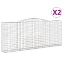 VidaXL Kosze gabionowe, 2 szt, 400x50x160/180 cm, galwanizowane żelazo