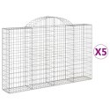 VidaXL Kosze gabionowe, 5 szt, 200x30x120/140 cm, galwanizowane żelazo