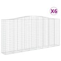 VidaXL Kosze gabionowe, 6 szt, 400x50x180/200 cm, galwanizowane żelazo