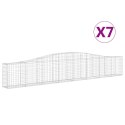 VidaXL Kosze gabionowe, 7 szt, 400x30x60/80 cm, galwanizowane żelazo