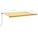 VidaXL Ręcznie zwijana markiza z LED, 500 x 300 cm, żółto-biała