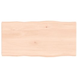 VidaXL Blat stołu, 80x40x(2-4)cm, surowy, lity dąb naturalną krawędzią