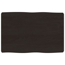 VidaXL Blat, ciemnobrązowy 60x40x(2-6) cm drewno z naturalną krawędzią