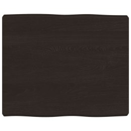 VidaXL Blat, ciemnobrązowy 60x50x(2-6)cm, drewno z naturalną krawędzią