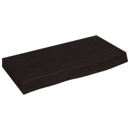 VidaXL Blat do łazienki, ciemnobrązowy, 60x30x(2-6) cm, lite drewno