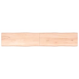 VidaXL Blat stołu, 220x40x(2-4)cm surowy, lity dąb naturalną krawędzią