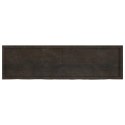 VidaXL Blat stołu, ciemnobrązowy, 180x50x(2-6) cm, lite drewno dębowe