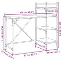 VidaXL Biurko komputerowe z półkami, przydymiony dąb, 120x47x109 cm