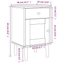VidaXL Szafka nocna SENJA, imitacja rattanu, biała, 40x35x65 cm, sosna