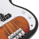 VidaXL Gitara basowa dla początkujących, z torbą brązowo-biała 4/4 46"