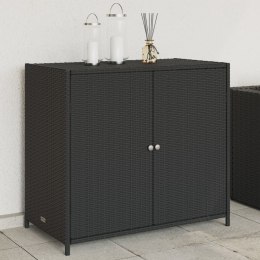 VidaXL Szafka ogrodowa, czarna, 83x45x76 cm, polirattan