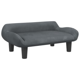 VidaXL Sofa dla dzieci, ciemnoszara, 70x40x24 cm, aksamit