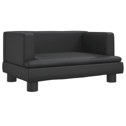 VidaXL Sofa dla dzieci, czarna, 60x40x30 cm, sztuczna skóra