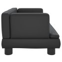 VidaXL Sofa dla dzieci, czarna, 60x40x30 cm, sztuczna skóra