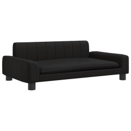 VidaXL Sofa dla dzieci, czarna, 90x53x30 cm, sztuczna skóra