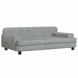 VidaXL Sofa dla dzieci, jasnoszara, 90x53x30 cm, aksamit