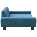 VidaXL Sofa dla dzieci, niebieska, 100x54x33 cm, aksamit