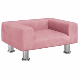 VidaXL Sofa dla dzieci, różowa, 50x40x26,5 cm, aksamitna