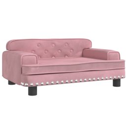 VidaXL Sofa dla dzieci, różowa, 70x45x30 cm, aksamit