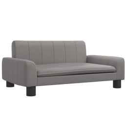 VidaXL Sofa dla dzieci, szara, 70x45x30 cm, sztuczna skóra