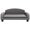 VidaXL Sofa dla dzieci, szara, 70x45x30 cm, sztuczna skóra