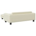 VidaXL Sofa dziecięca z podnóżkiem, kremowa, 100x50x30 cm, ekoskóra