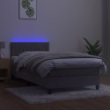 VidaXL Łóżko kontynentalne z materacem i LED, szare 80x200 cm, aksamit