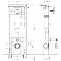 VidaXL Zbiornik podtynkowy 11 l 41x14x(110-125) cm